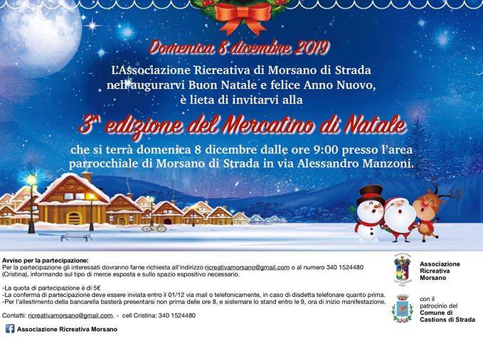 3° Mercatino di Natale a Morsano di Strada ed. 2019 - EventiFVG.it