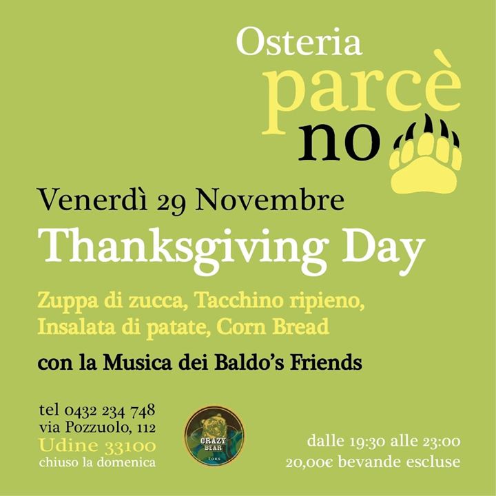 Thanksgiving Day al Parcè No - EventiFVG.it
