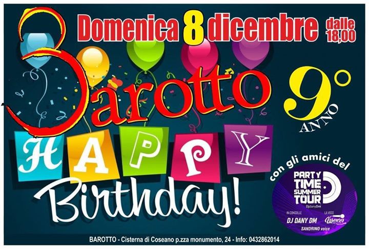 Happy Birthday barotto! - EventiFVG.it