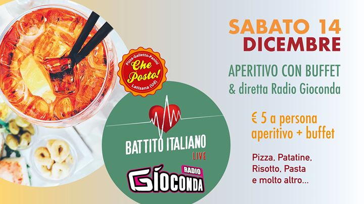 Battito Italiano Live al Che Posto • Aperitivo con buffet - EventiFVG.it