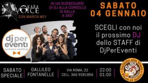 Sabato 4 Gennaio SI BALLA coi DJ di DjperEventi!