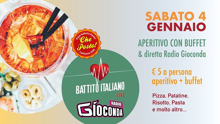 Battito Italiano Live al Che Posto • Aperitivo con buffet - EventiFVG.it