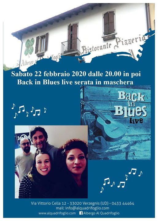 É Carnevale Al Quadrifoglio! Back In Blues LIVE! - É Carnevale Al Quadrifoglio! Back In Blues LIVE! - EventiFVG.it