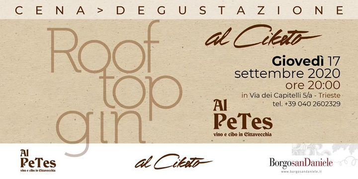 Cena - Degustazione Rooftop Gin - EventiFVG.it