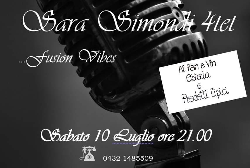 Sara Simondi 4tet live Al Pan e Vin ad Alnicco - EventiFVG.it