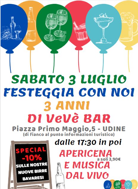 3 ANNI di VeVè BAR - 3 ANNI di VeVè BAR - EventiFVG.it