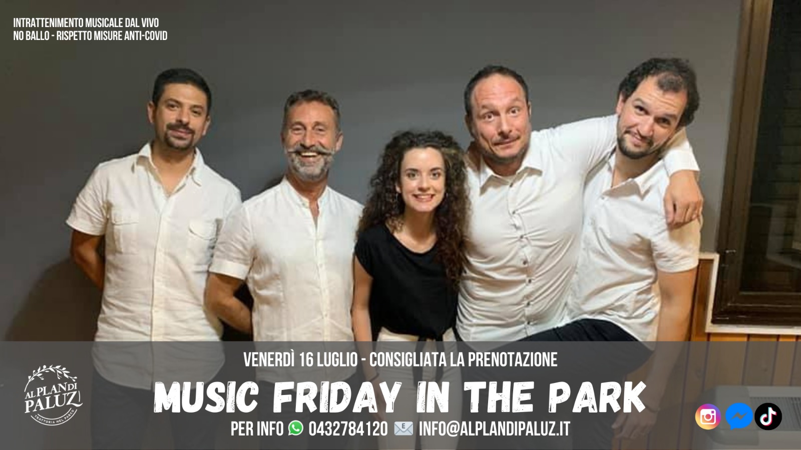 Music Friday in the Park - Trattoria al Plan di Paluz - EventiFVG.it