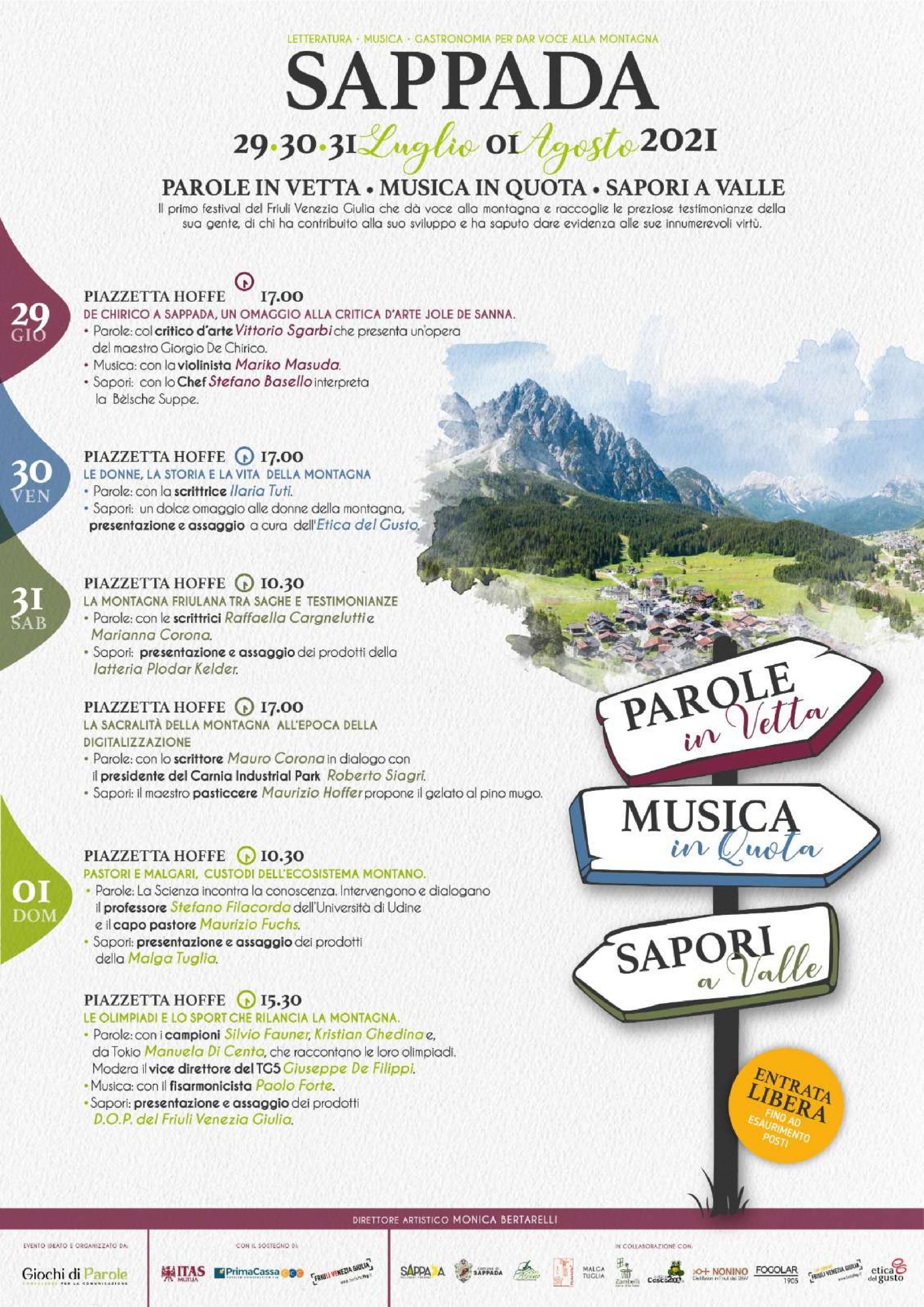 Parole in vetta, musica in quota e sapori a valle 2021