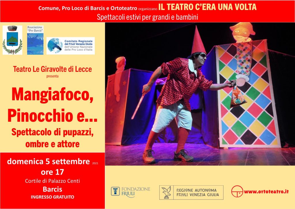 A Barcis Teatro Le giravolte presenta Mangiafoco, Pinocchio e... - A Barcis Teatro Le giravolte presenta Mangiafoco, Pinocchio e... - EventiFVG.it