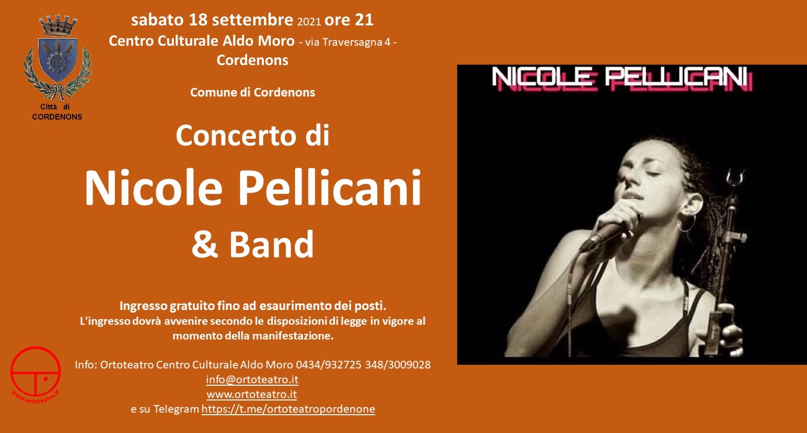A Cordenons Concerto di Nicole Pellicani & Band - EventiFVG.it