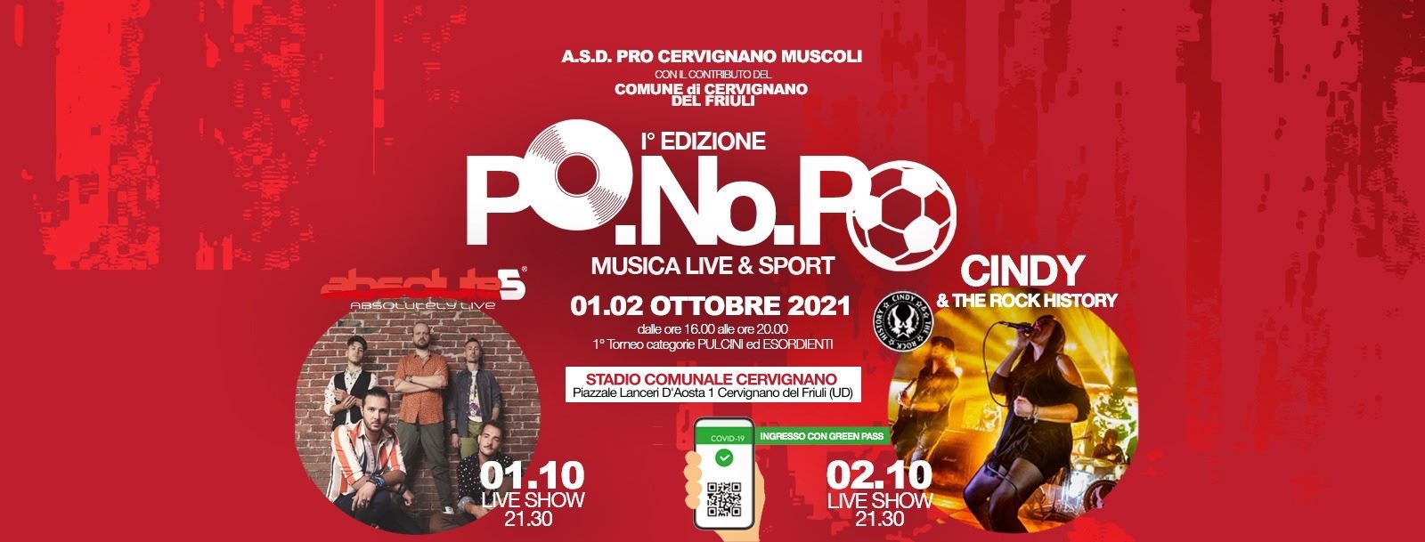 PO.NO.PO - Musica live & Sport - STADIO COMUNALE CERVIGNANO - EventiFVG.it