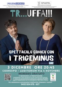 Spettacolo a Codroipo con i Trigeminus il 3 dicembre – Ingresso Gratuito