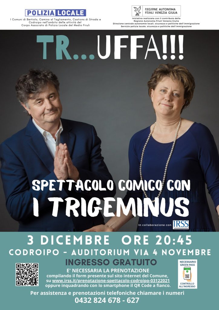 Spettacolo a Codroipo con i Trigeminus il 3 dicembre - Ingresso Gratuito - EventiFVG.it