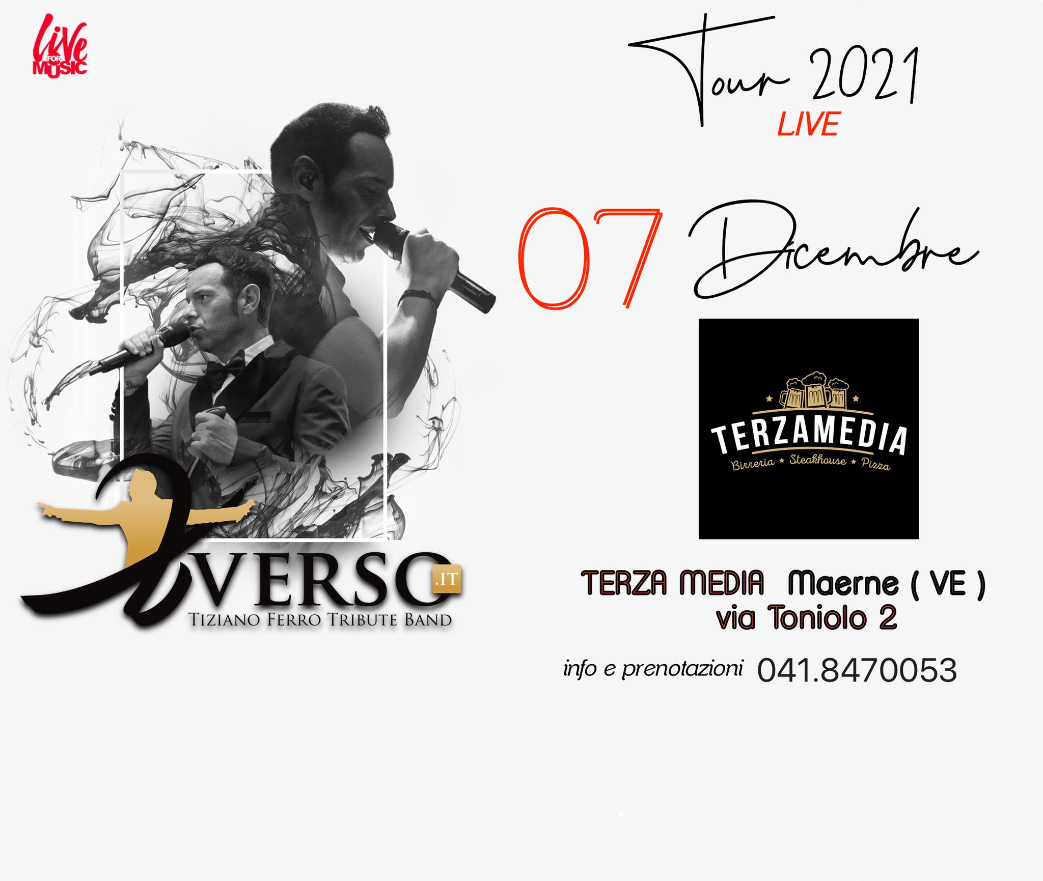 Xverso, Tiziano Ferro Tribute al Terzamedia - Xverso, Tiziano Ferro Tribute al Terzamedia - EventiFVG.it