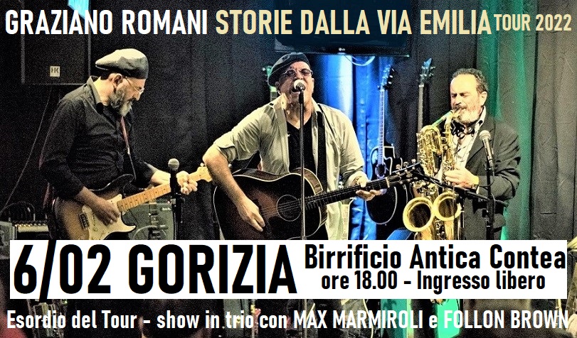 Graziano Romani esordio 'Storie dalla Via Emilia Tour 2022'
