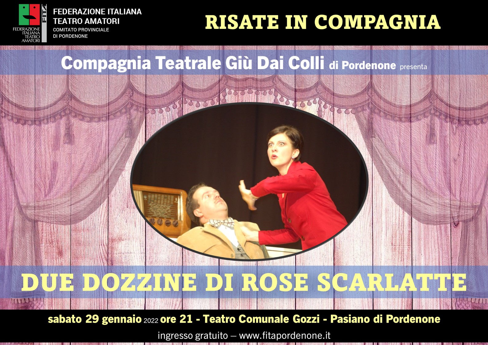 DUE DOZZINE DI ROSE SCARLATTE a Pasiano di Pordenone