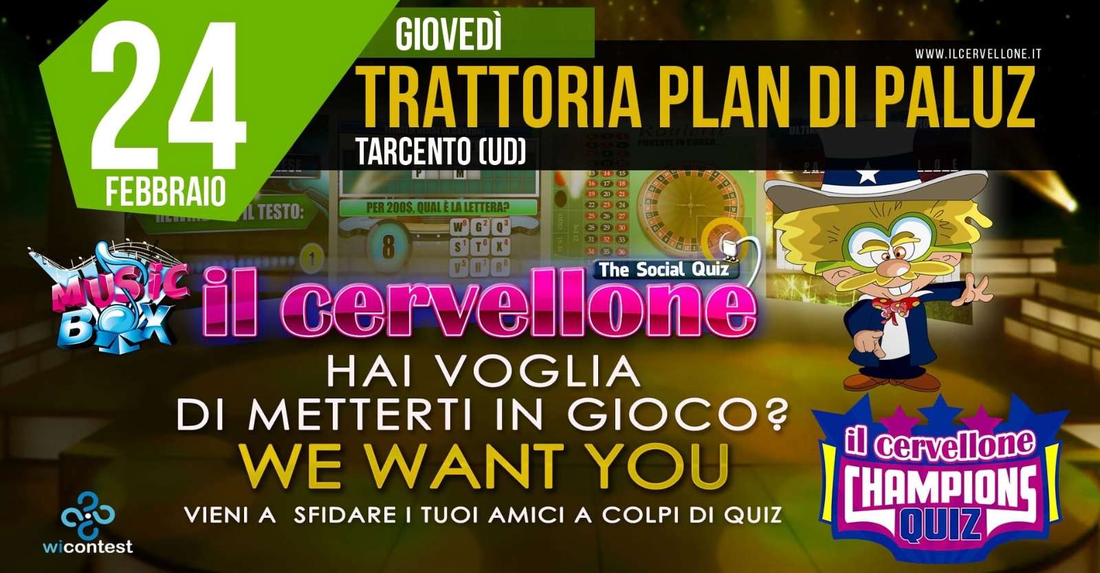 SERATA CERVELLONE al Plan di Paluz & Champions Quiz Regionale SERATA CERVELLONE al Plan di Paluz & Champions Quiz Regionale