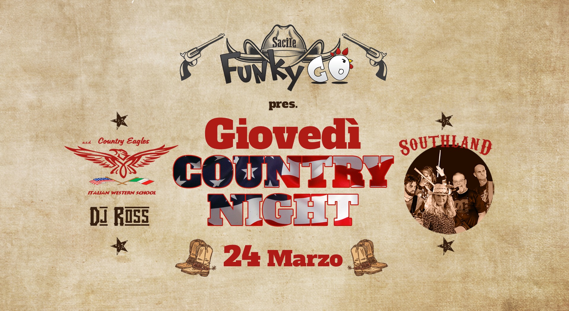 Southland & DJ Ross, Giovedì Country Night, Funky Go Sacile