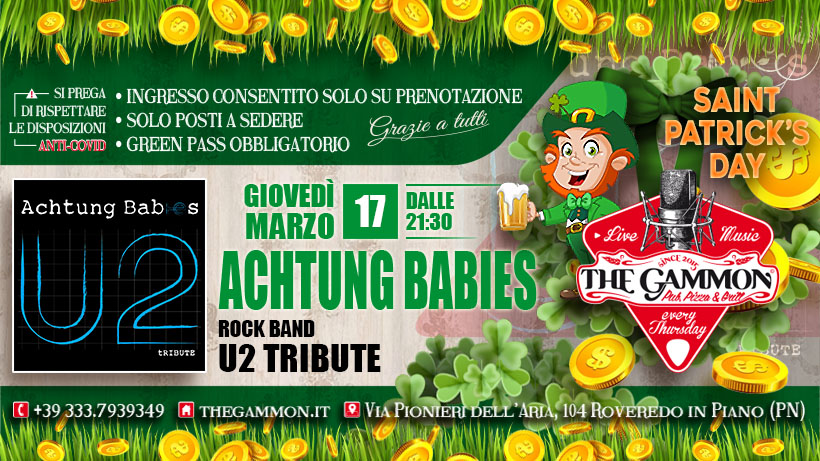 Festa di St.Patrizio Live Music, Achtung Babies, U2 Tribute