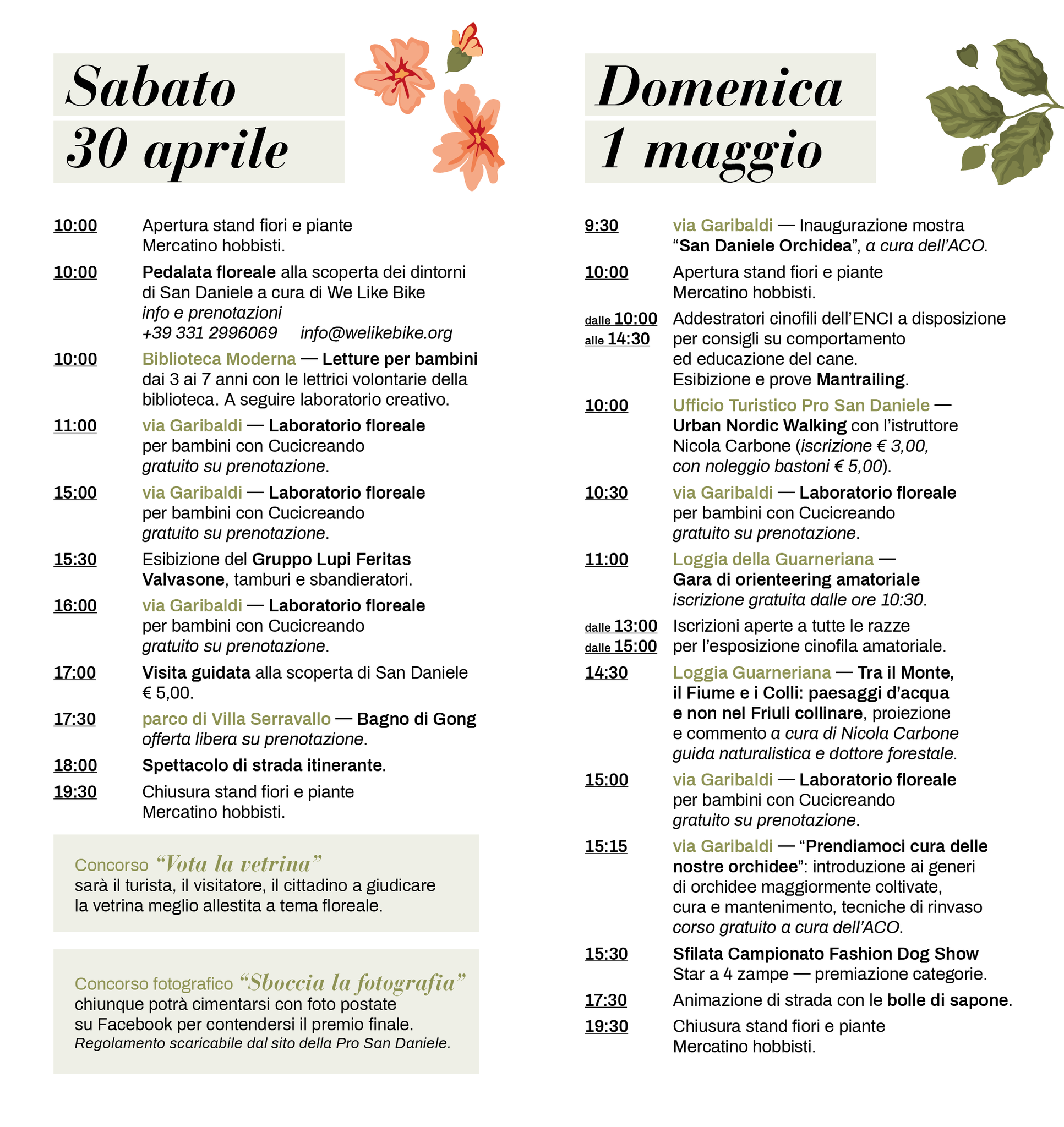 Programma San Daniele Sboccia 2022 San Daniele Sboccia 2022