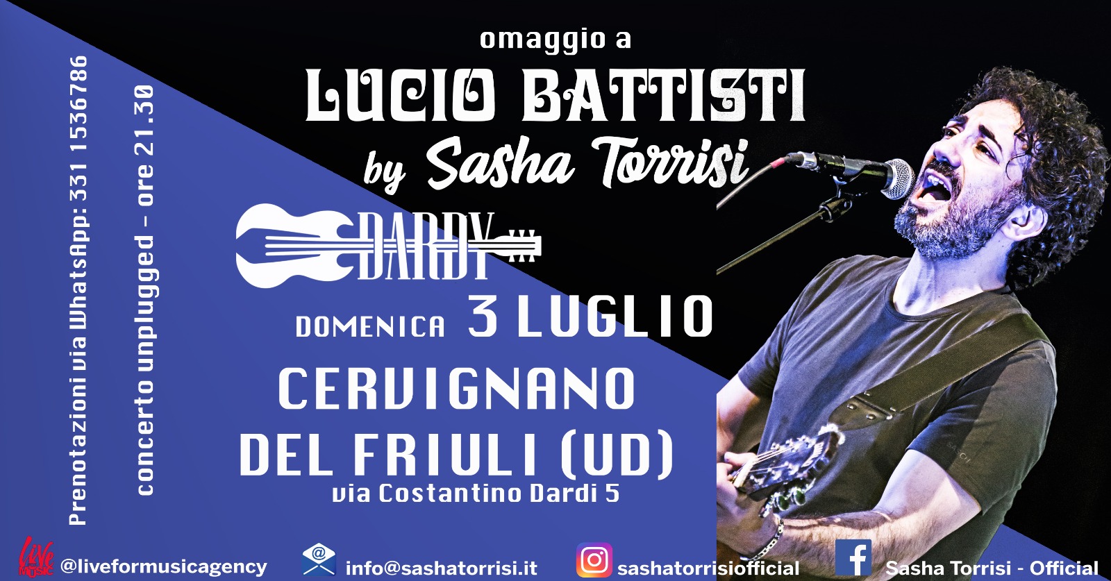 Lucio Battisti by Sasha Torrisi al Dardy Music and Food - Lucio Battisti by Sasha Torrisi al Dardy Music and Food