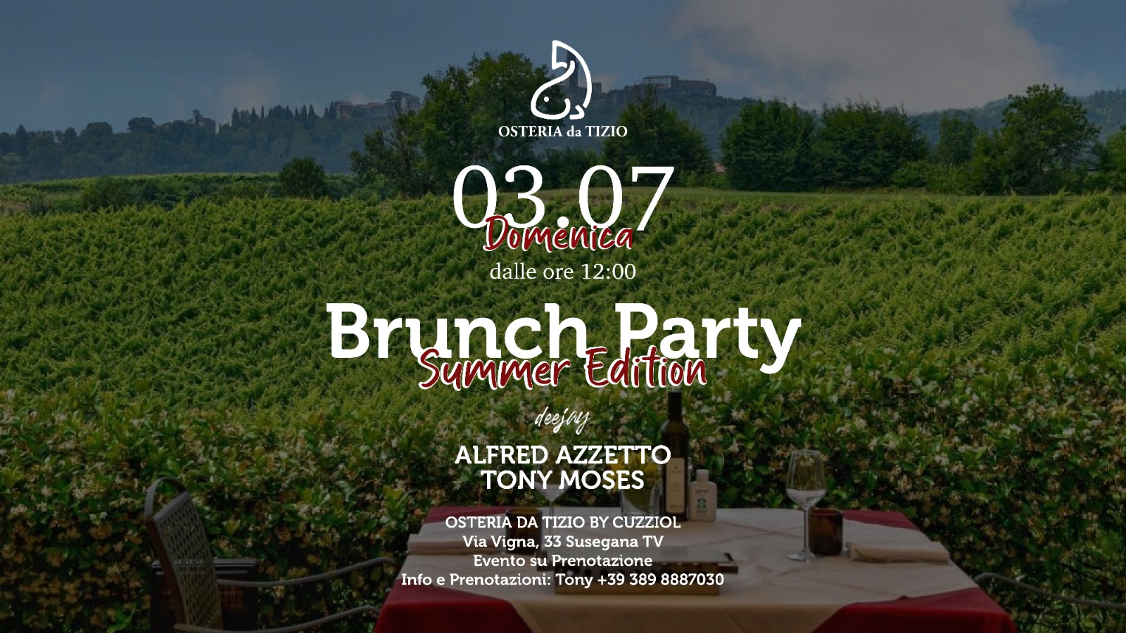 Brunch Party #Summer Edition #2022 osteria da Tizio - Brunch Party #Summer Edition #2022 osteria da Tizio