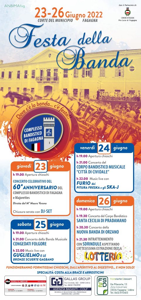  Festa della Banda 2022 - Fagagna - Programma