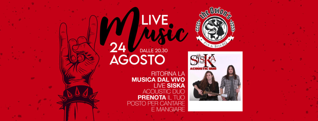 SISKA Acoustic Duo TUTTA LA STORIA DEL ROCK, The Orion’s Pub - Pub & Beer BQ