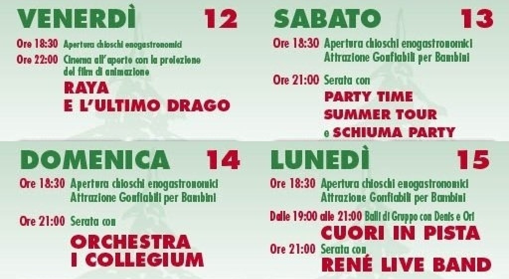 Sagre sot i Pins 2022 - Programma