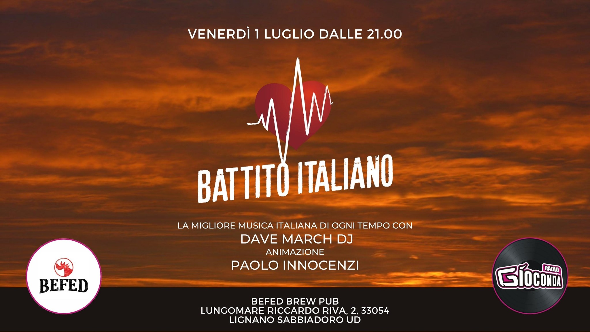 Battito Italiano Live dal Pub BEFED Lignano Sabbiadoro - Battito Italiano Live da Via Mercatovecchio a Udine per la Notte Bianca