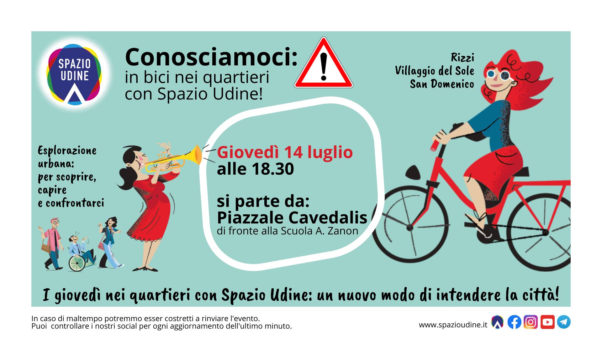 Giovedì in bici nei quartieri con Spazio Udine - tappa ovest