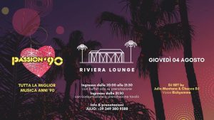 Riviera Lounge presenta PASSION '90 a Pradamano