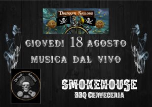 Musica dal Vivo in SmokeHouse BBQ Cerveceria – Drunken Sailors Musica dal Vivo in SmokeHouse BBQ Cerveceria - Drunken Sailors