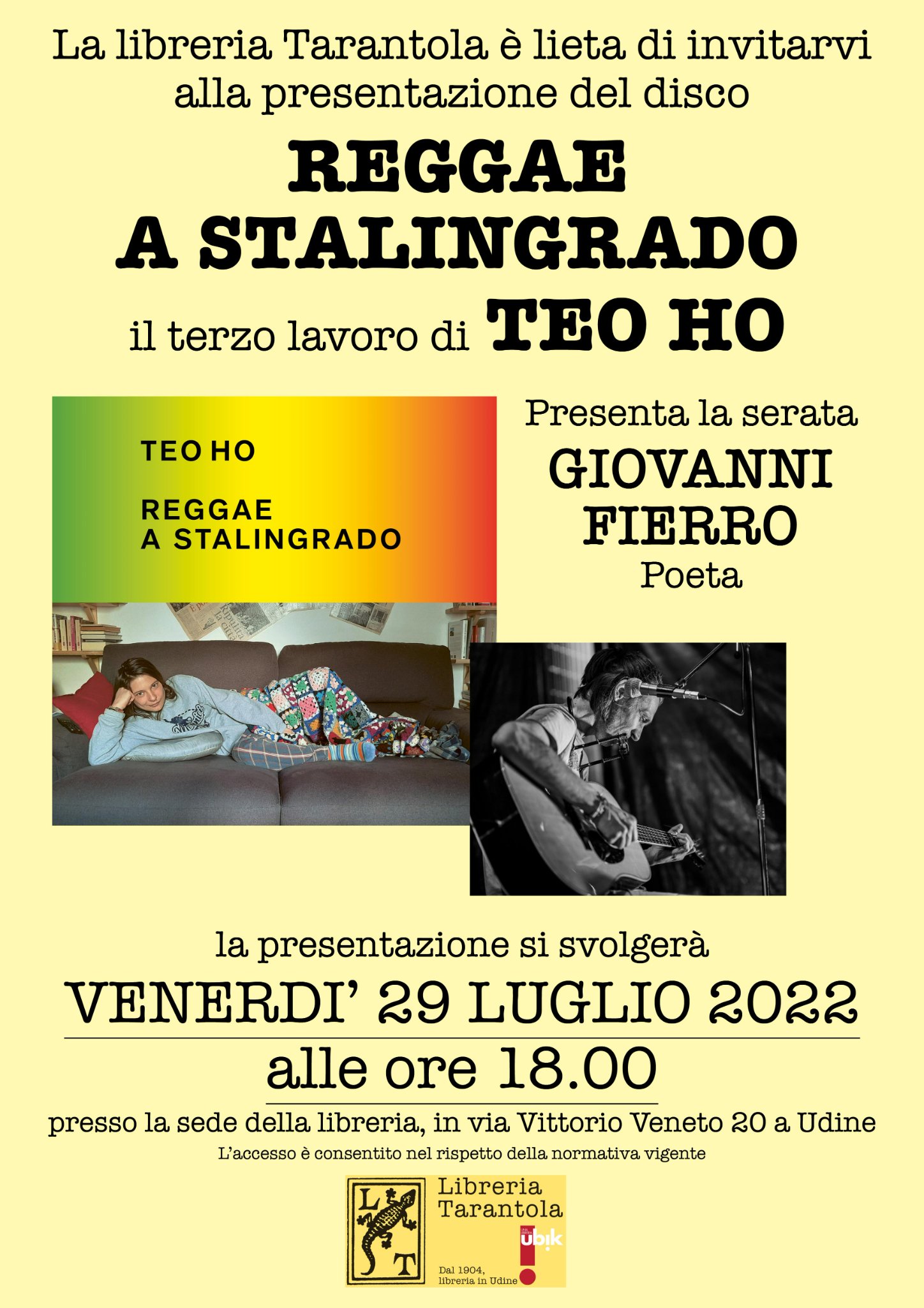 TeoHo, Reggae a Stalingrado, Libreria La Tarantola, Udine