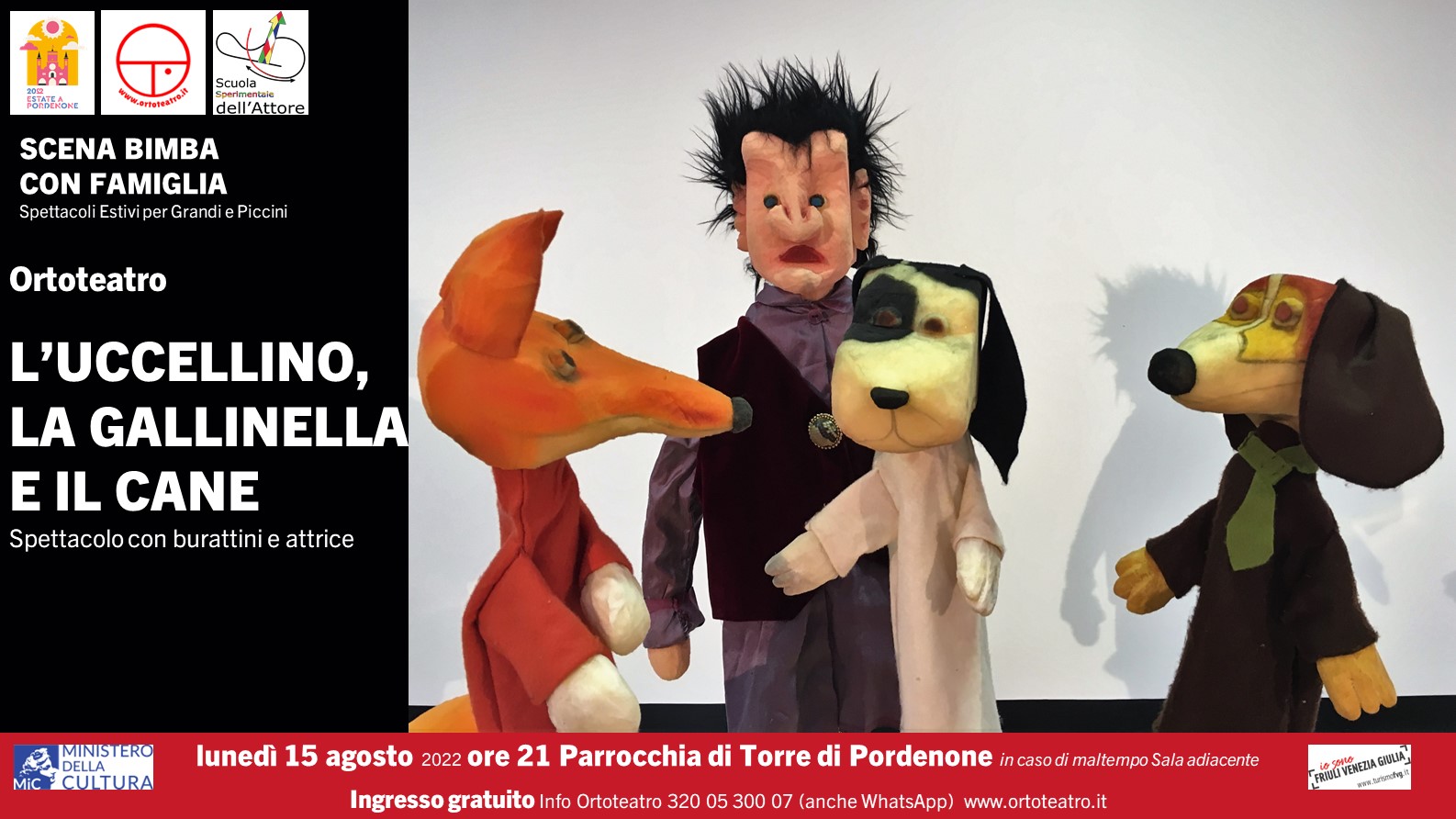 Ortoteatro presenta L’UCCELLINO LA GALLINELLA E IL CANE