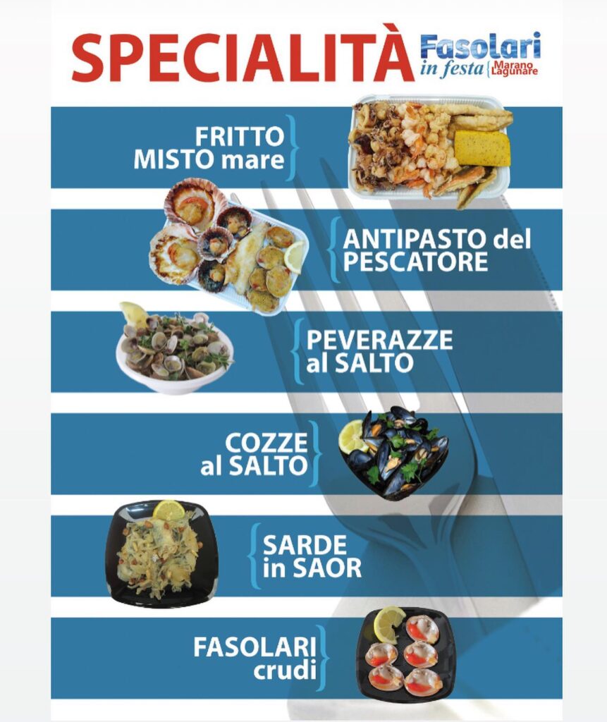 Fasolari in Festa a Marano Lagunare - menù