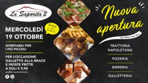 NUOVA APERTURA La Saporita 2 Trattoria – Birreria – Pizzeria – Galletteria a LATISANA NUOVA APERTURA La Saporita 2 Trattoria - Birreria - Pizzeria - Galletteria a LATISANA