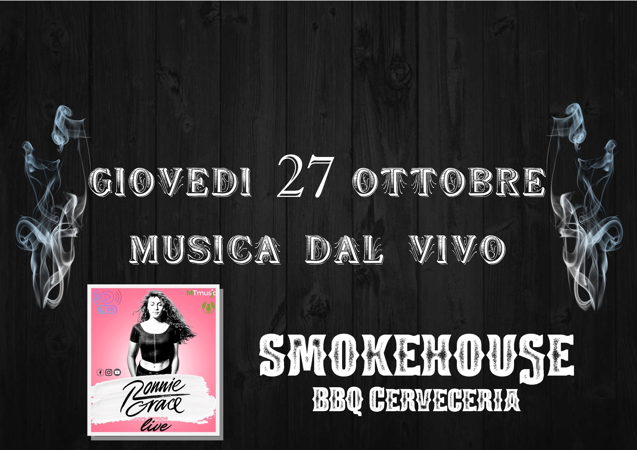Musica dal Vivo in SmokeHouse BBQ Cerveceria - Ronnie Grace Live