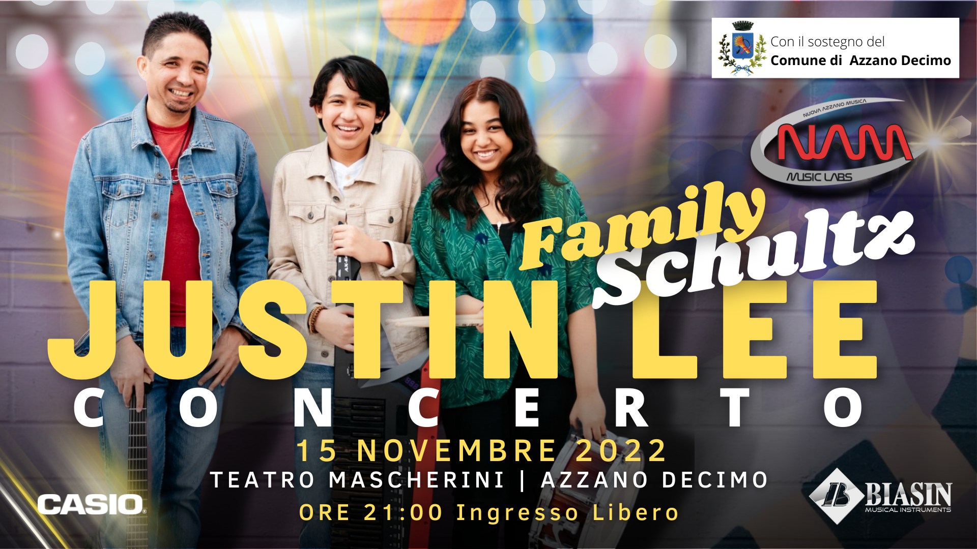 Justin Lee Schultz & Family Concert - Teatro Mascherini