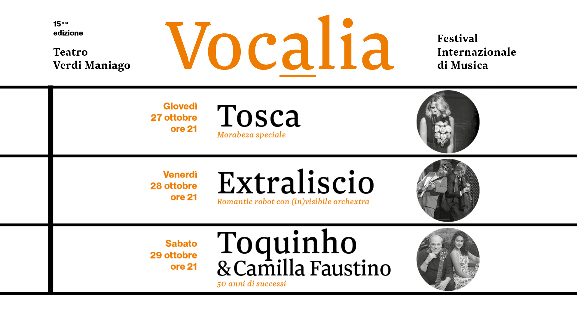 VOCALIA 2022 , Tosca , Extraliscio , Toquinho