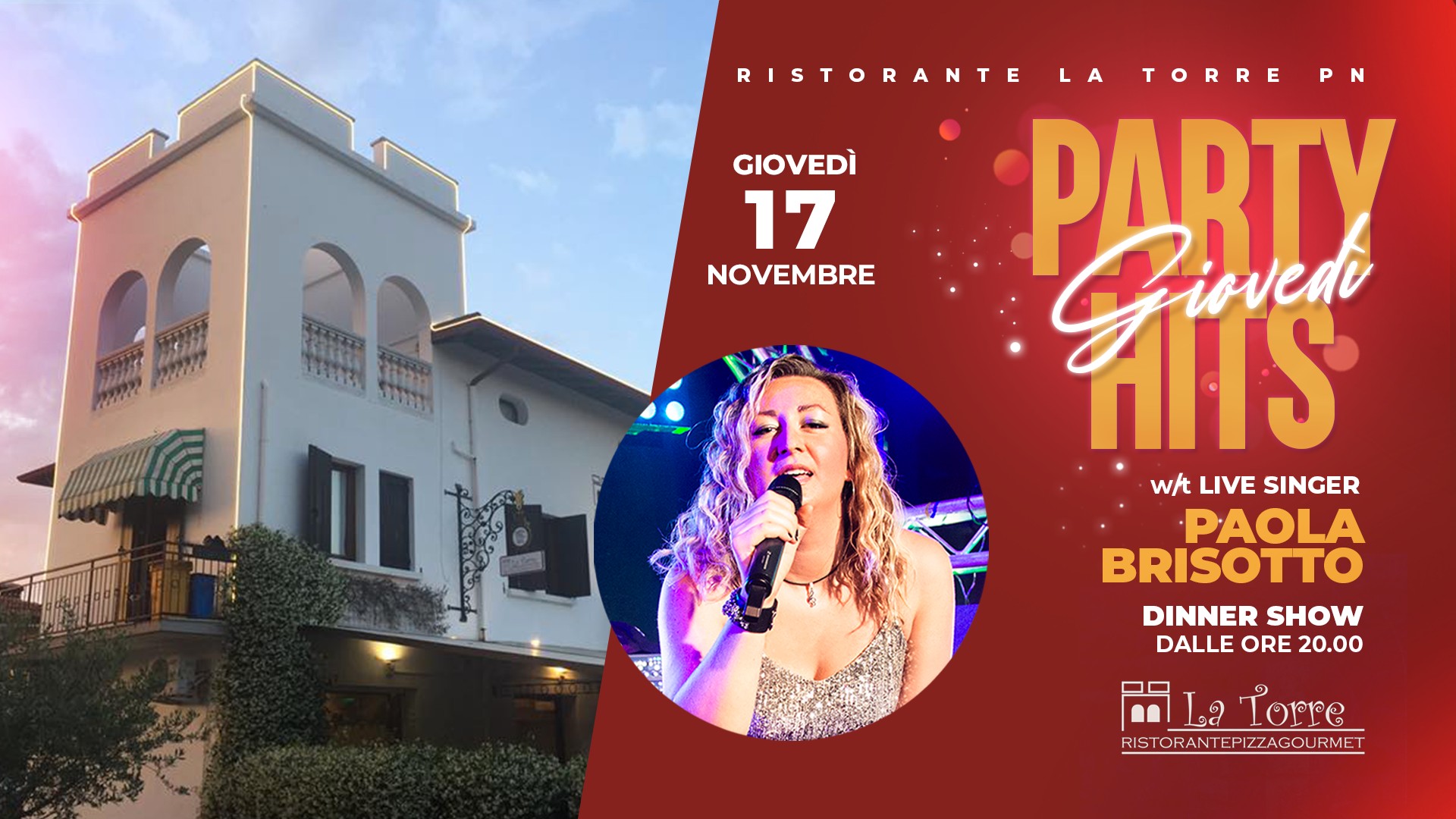 Paola Brisotto "Party Hits" • Ristorante La Torre, Pordenone
