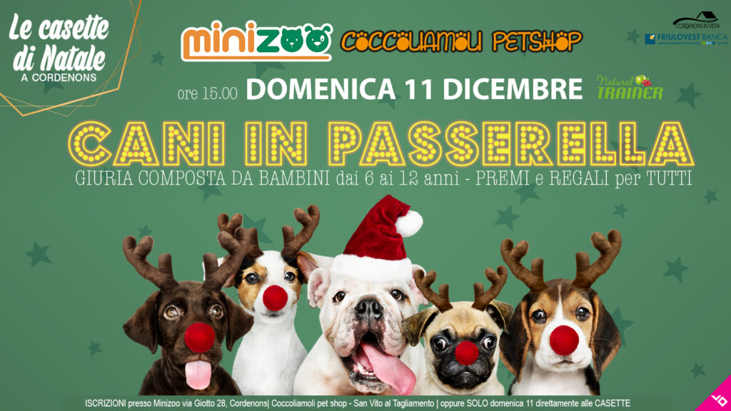 11 dicembre - CANI IN PASSERELLA - Casette di Natale a Cordenons - 11 dicembre - CANI IN PASSERELLA - Casette di Natale a Cordenons