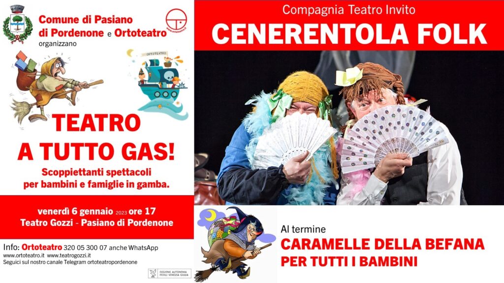 6 gennaio a teatro con CENERENTOLA FOLK e le caramelle della Befana