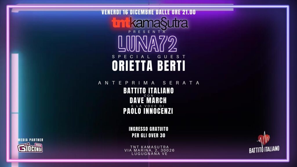 Battito Italiano Live al TNT – Luna 72 Ritorno alle origini