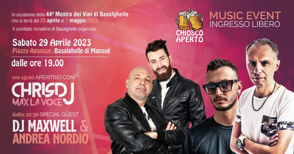 Music Event CHRISDJ e MAX LA VOCE - DJ MAXWELL e ANDREA NORDIO