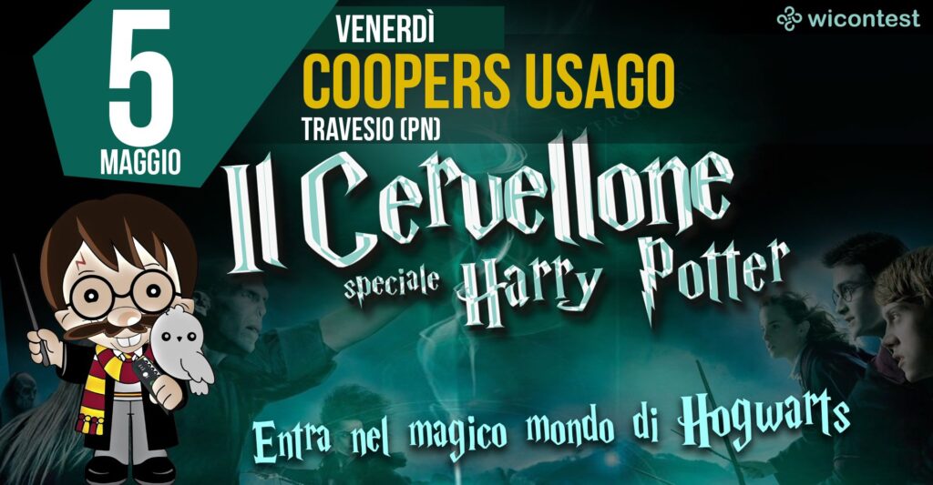 IL MAGICO MONDO DI HOGWARTS - CENA & GIOCO QUIZ tema HARRY POTTER - IL MAGICO MONDO DI HOGWARTS, CENA, GIOCO QUIZ, HARRY POTTER, Usago