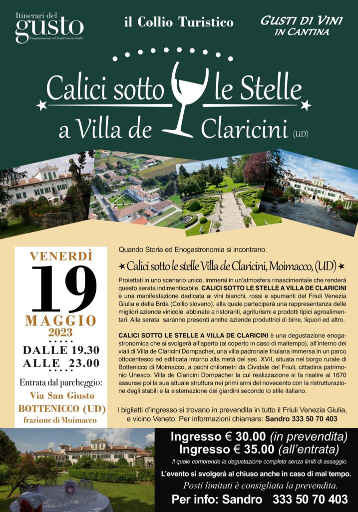 ★ Calici Sotto Le Stelle★Villa de Claricini ★ Moimacco (UD) ★ - EventiFVG.it