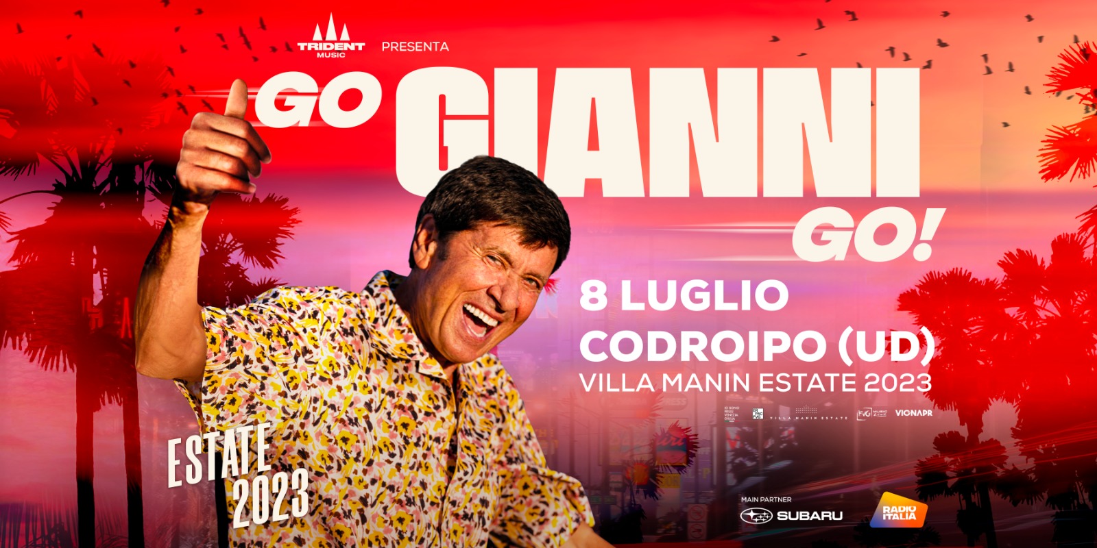 GIANNI MORANDI live a Villa Manin Estate 2023 - 8 luglio 2023 - EventiFVG.it