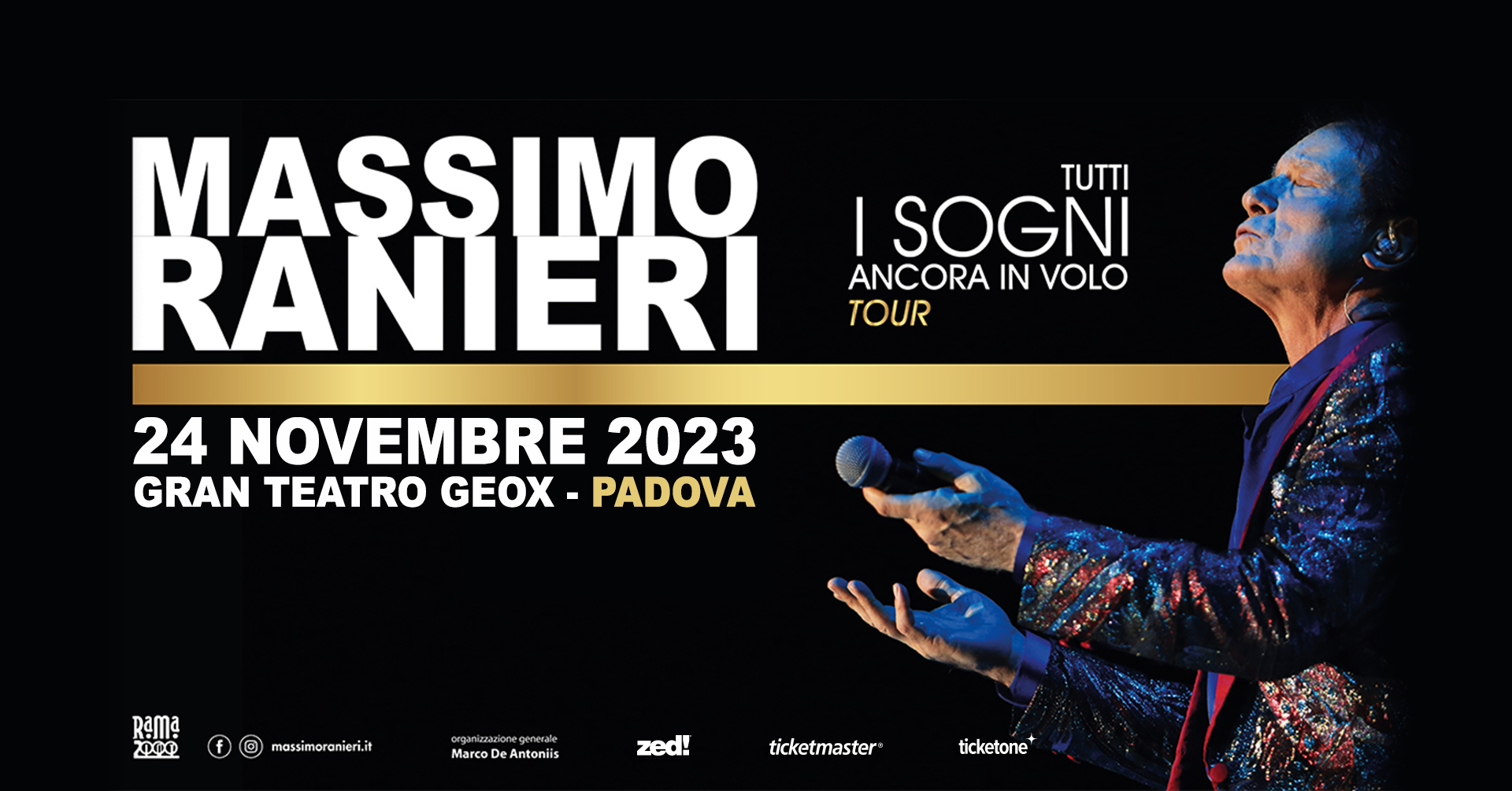 Massimo Ranieri, Tutti i sogni ancora in volo, Padova, Gran Teatro Geox