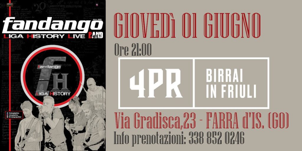 fandango LIGA History LIVE @ Agriturismo 4PR Birrai in Friuli - EventiFVG.it
